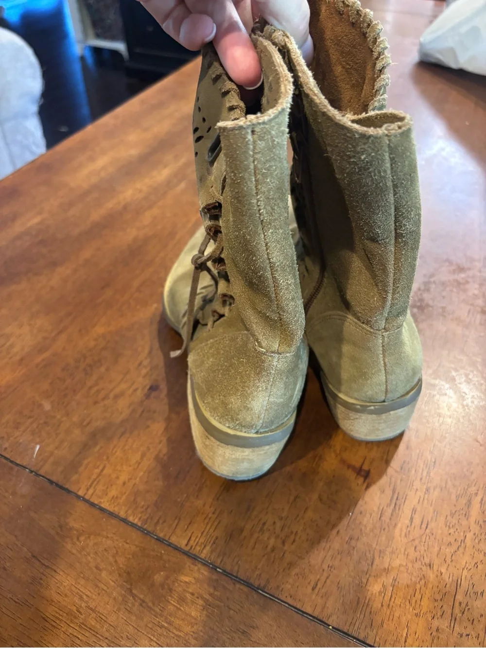naughty monkey Tan Suede Laser-Cut Ankle Boots Boho Aesthetic